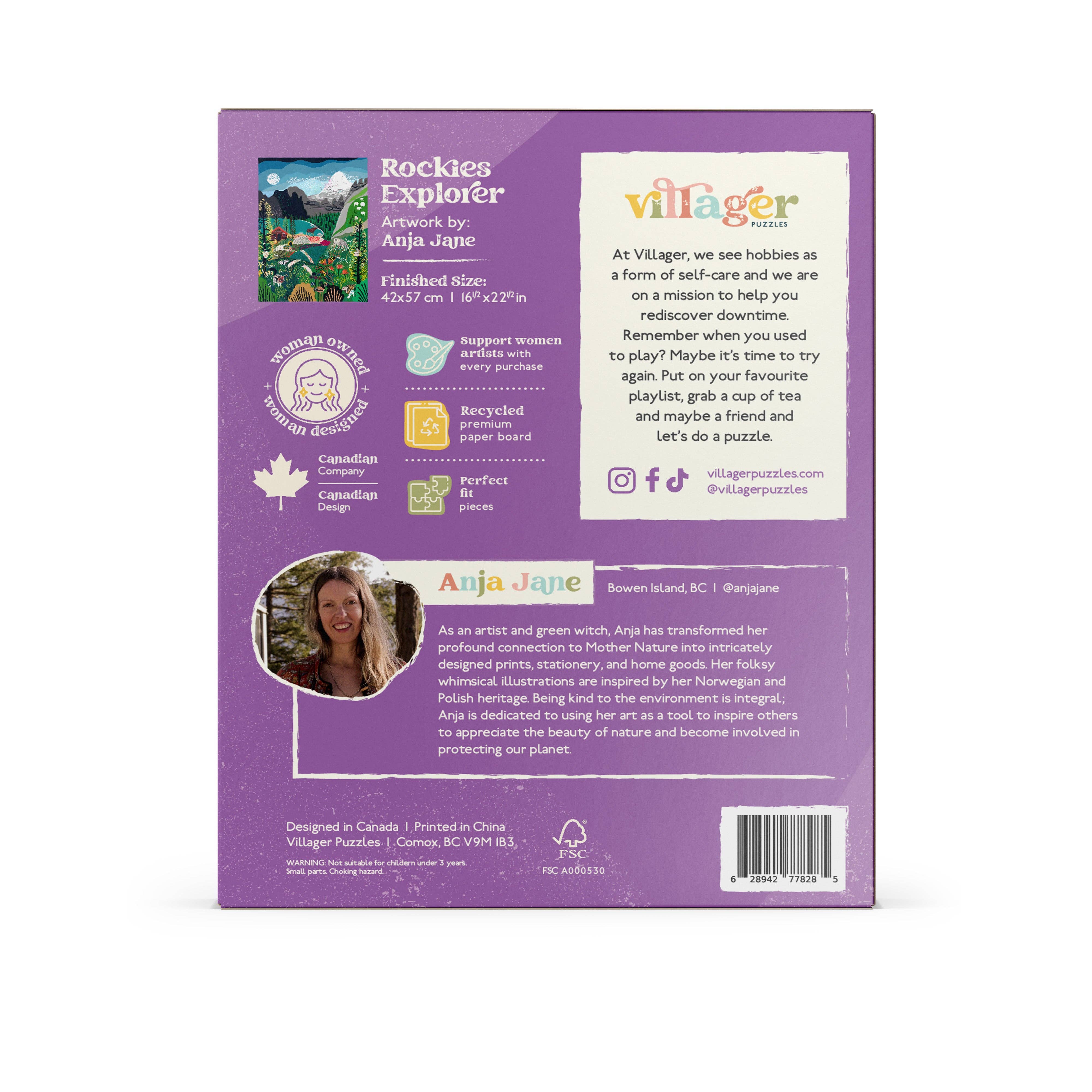 Villager Puzzles - Puzzle Explorateur des Rocheuses (500 pièces) | Conçu en Colombie-Britannique, Canada