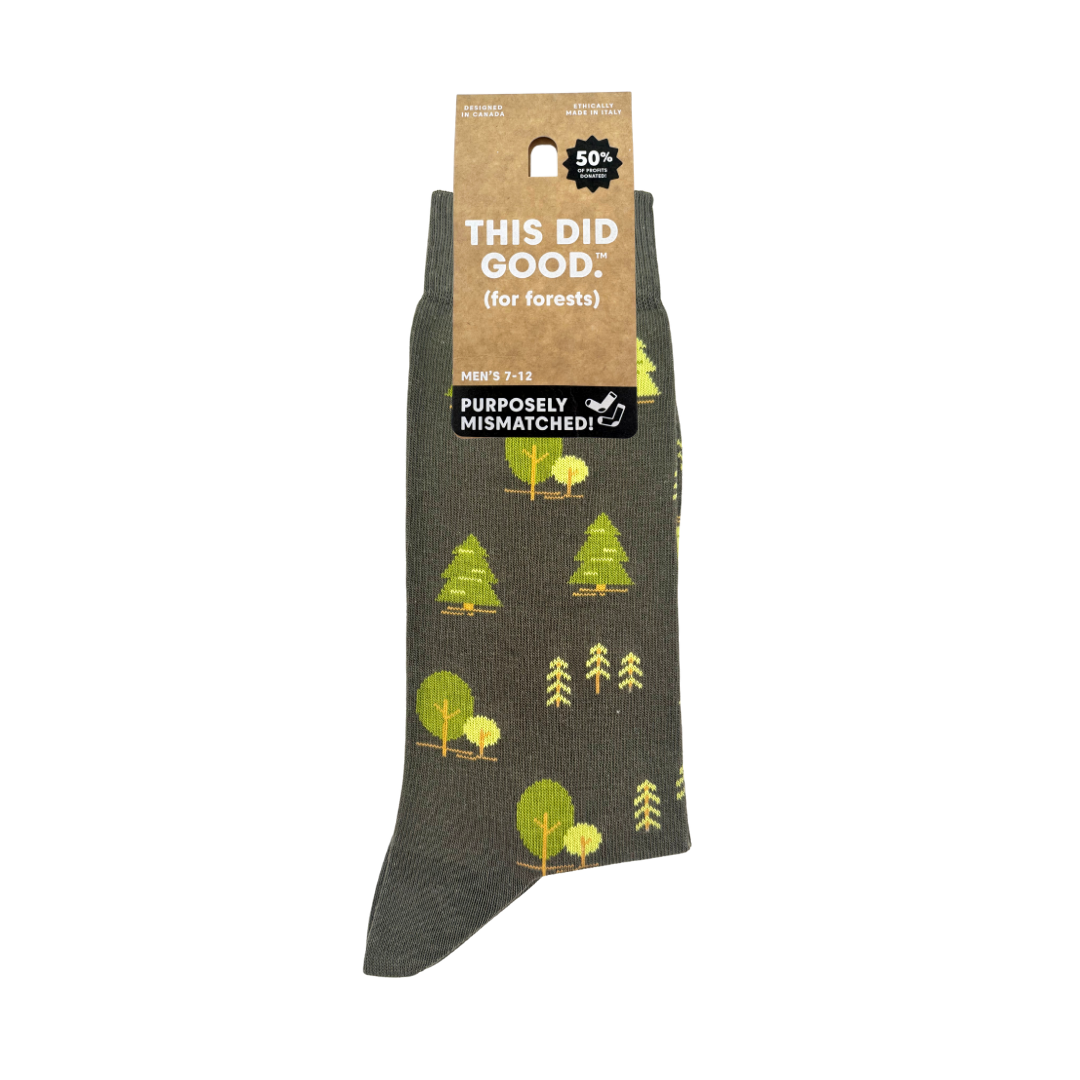 Friday Sock Co. - Chaussettes dépareillées pour hommes Trees This Did Good, les chaussettes redonnent