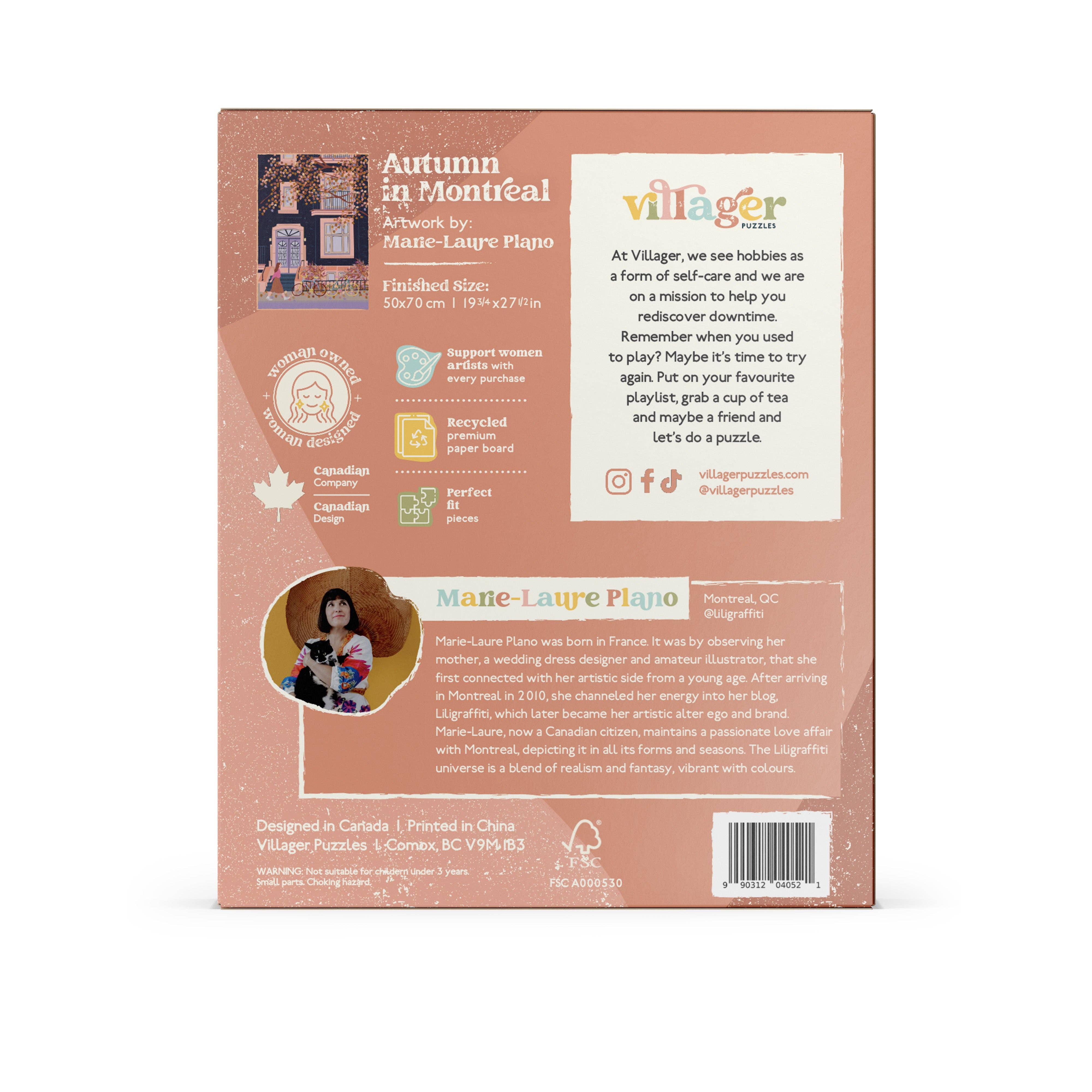 Villager Puzzles -L'automne à Montréal | Casse-tête de 1000 pièces | Conçu au Canadaa