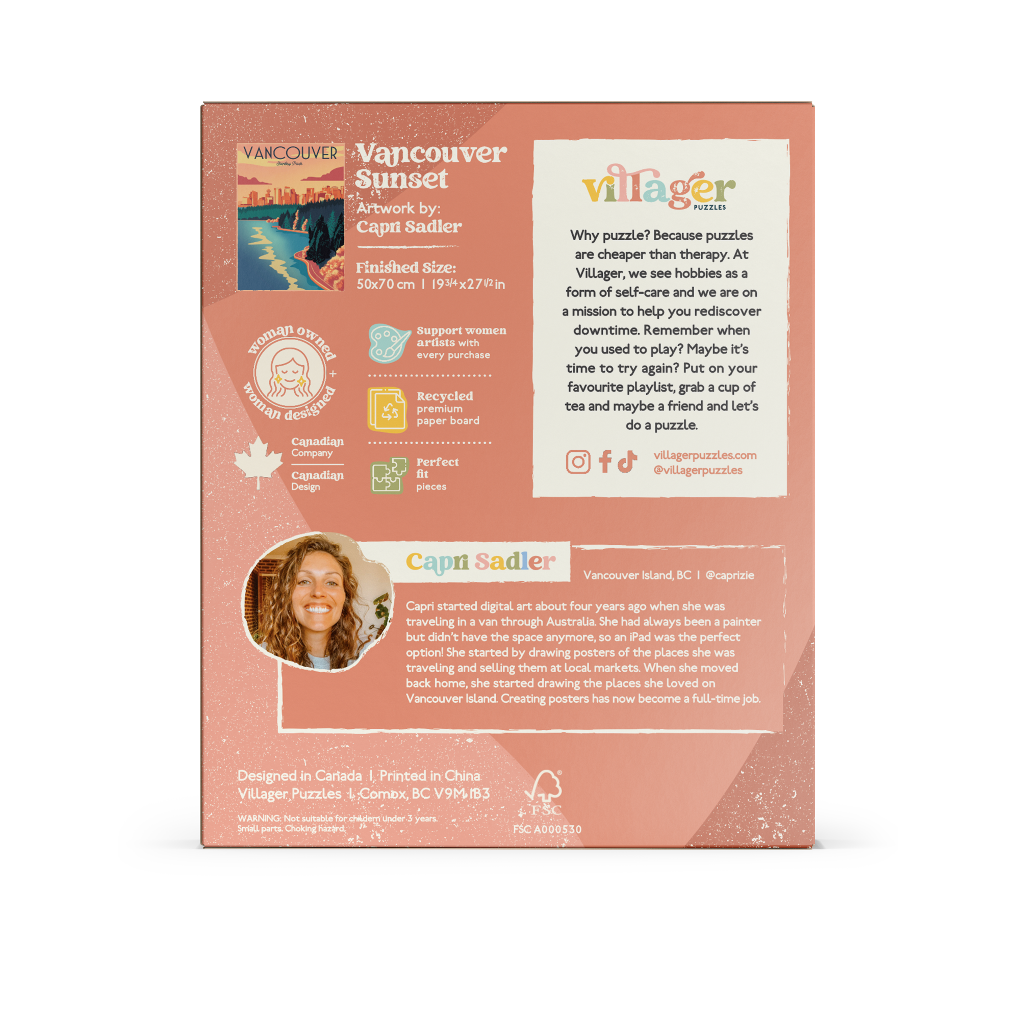 Villager Puzzles - Puzzle Vancouver | Casse-tête de 1000 pièces | Conçu au Canada