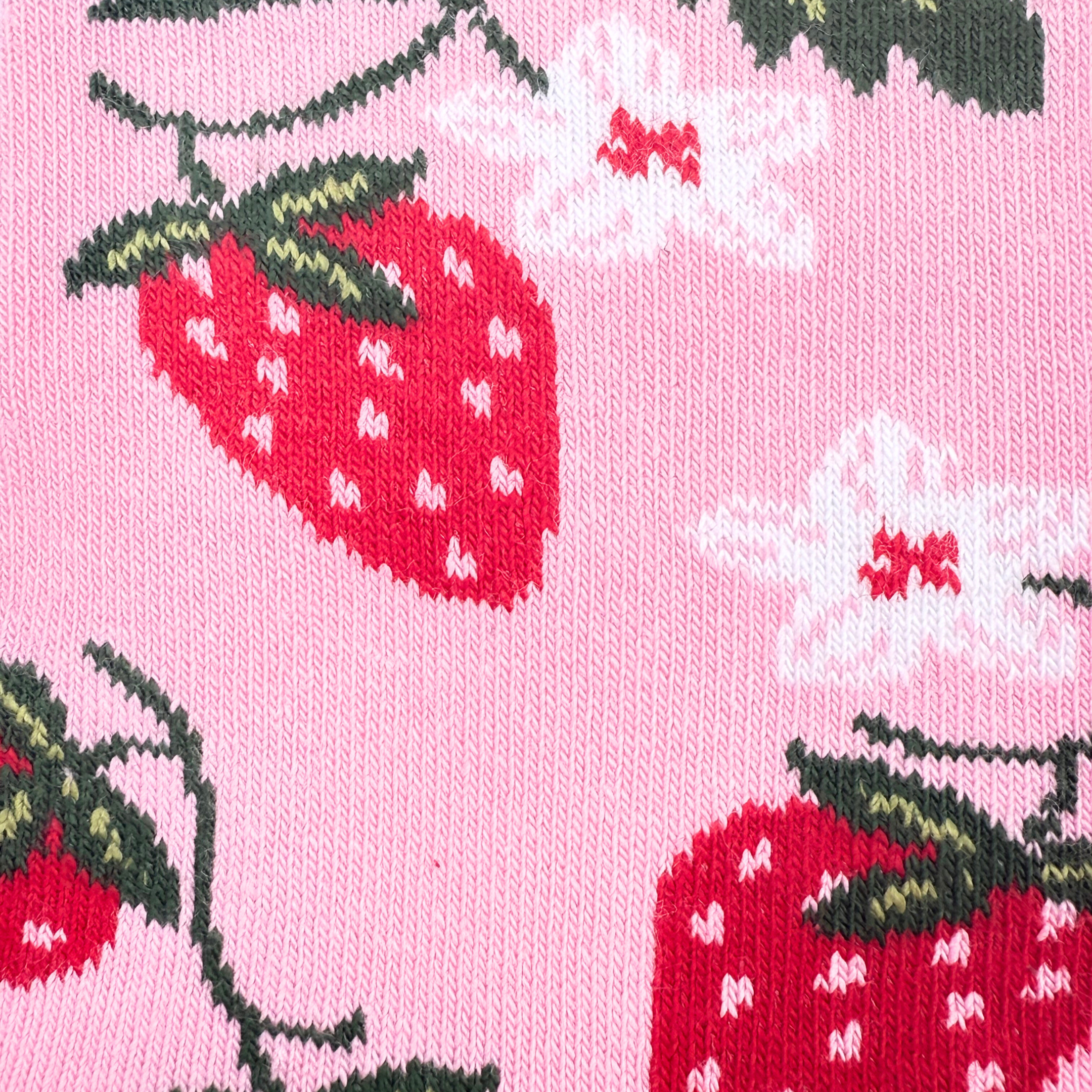 Friday Sock Co. - Chaussettes Femme Fraise, Cadeau Jardin de Printemps