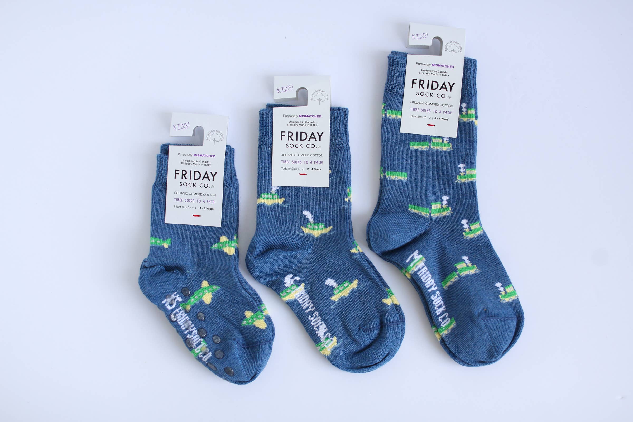 Friday Sock Co. - Chaussettes pour enfants | Avions, trains, bateau