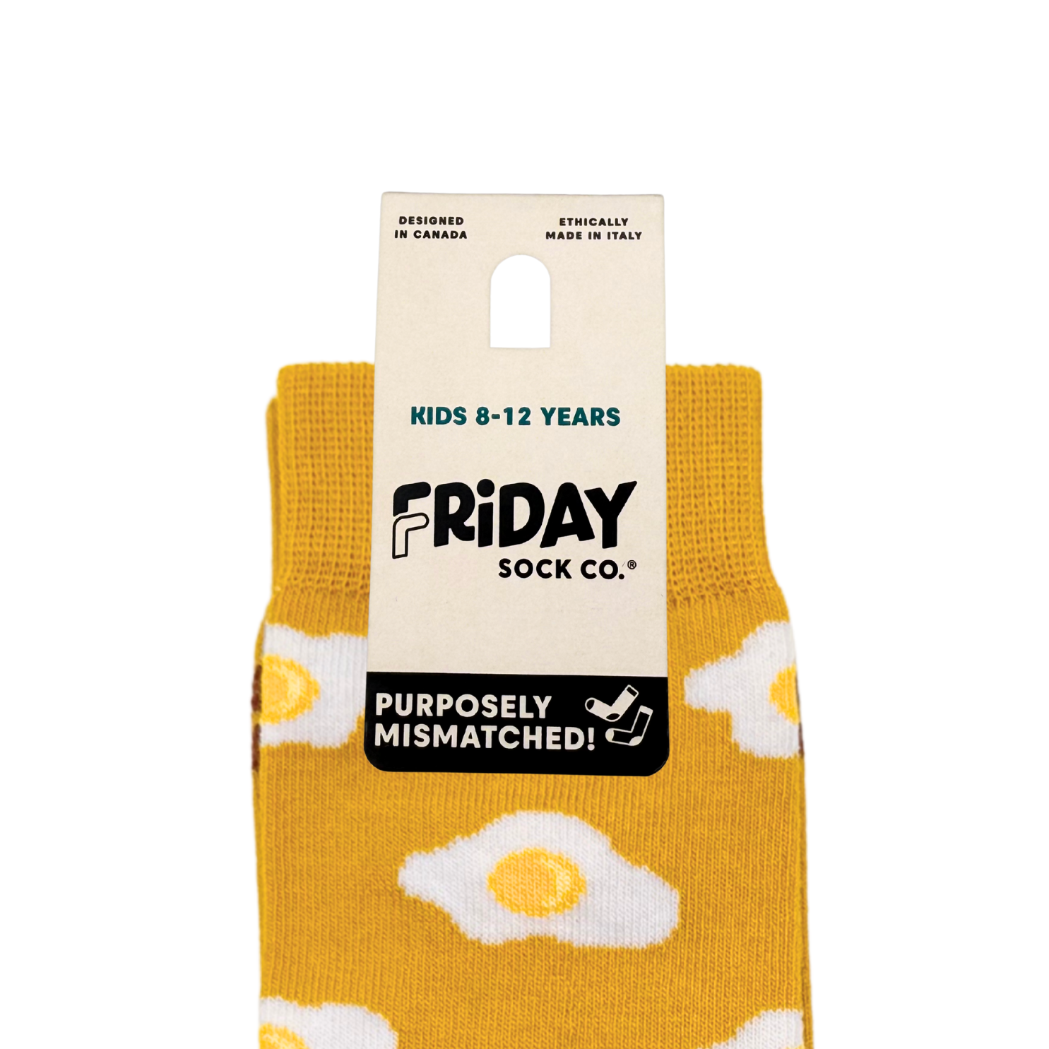 Friday Sock Co. - Chaussettes Jaunes Bacon & Œufs pour Enfants