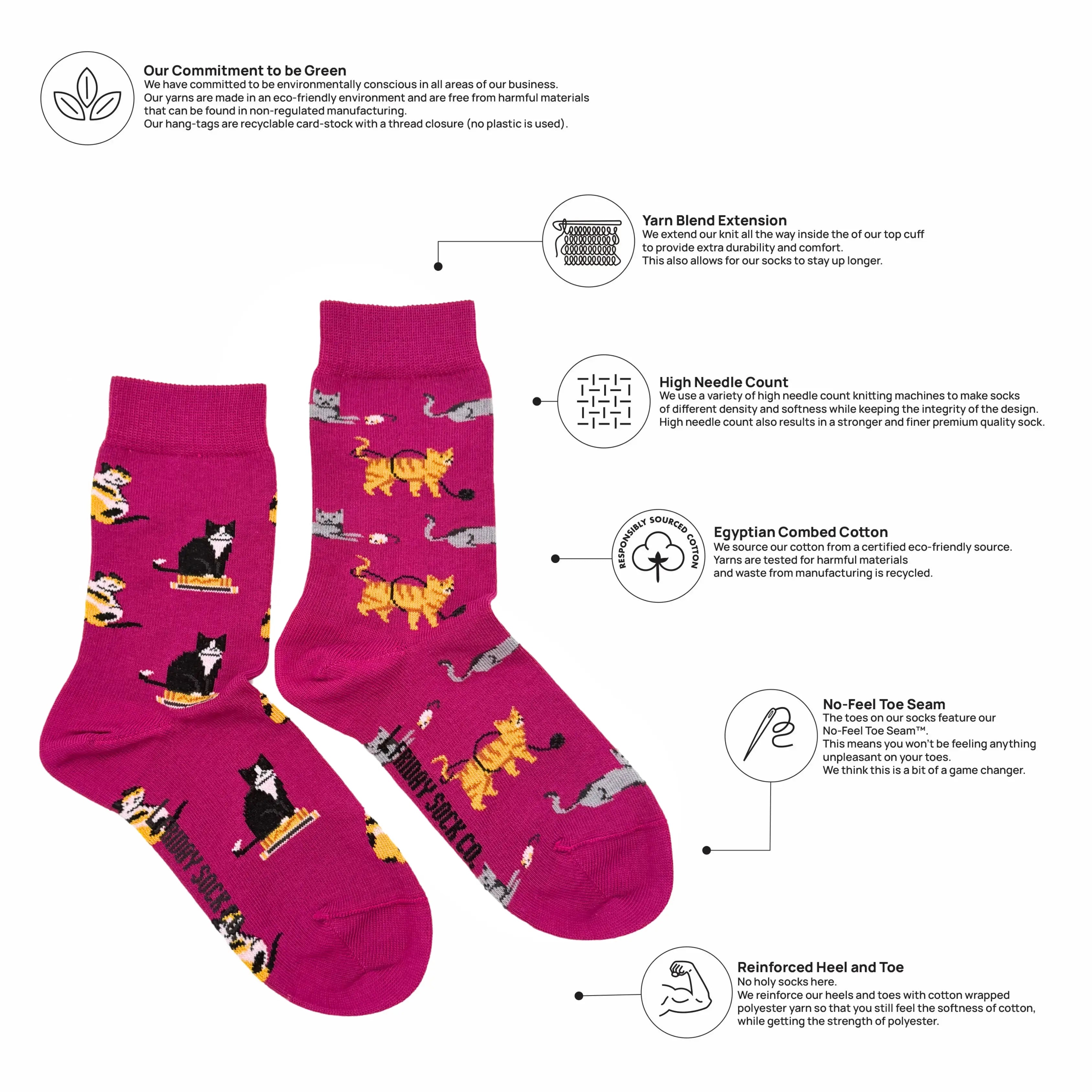 Friday Sock Co. - Chaussettes Chats Enfant: Moyen (Âge 4-7)