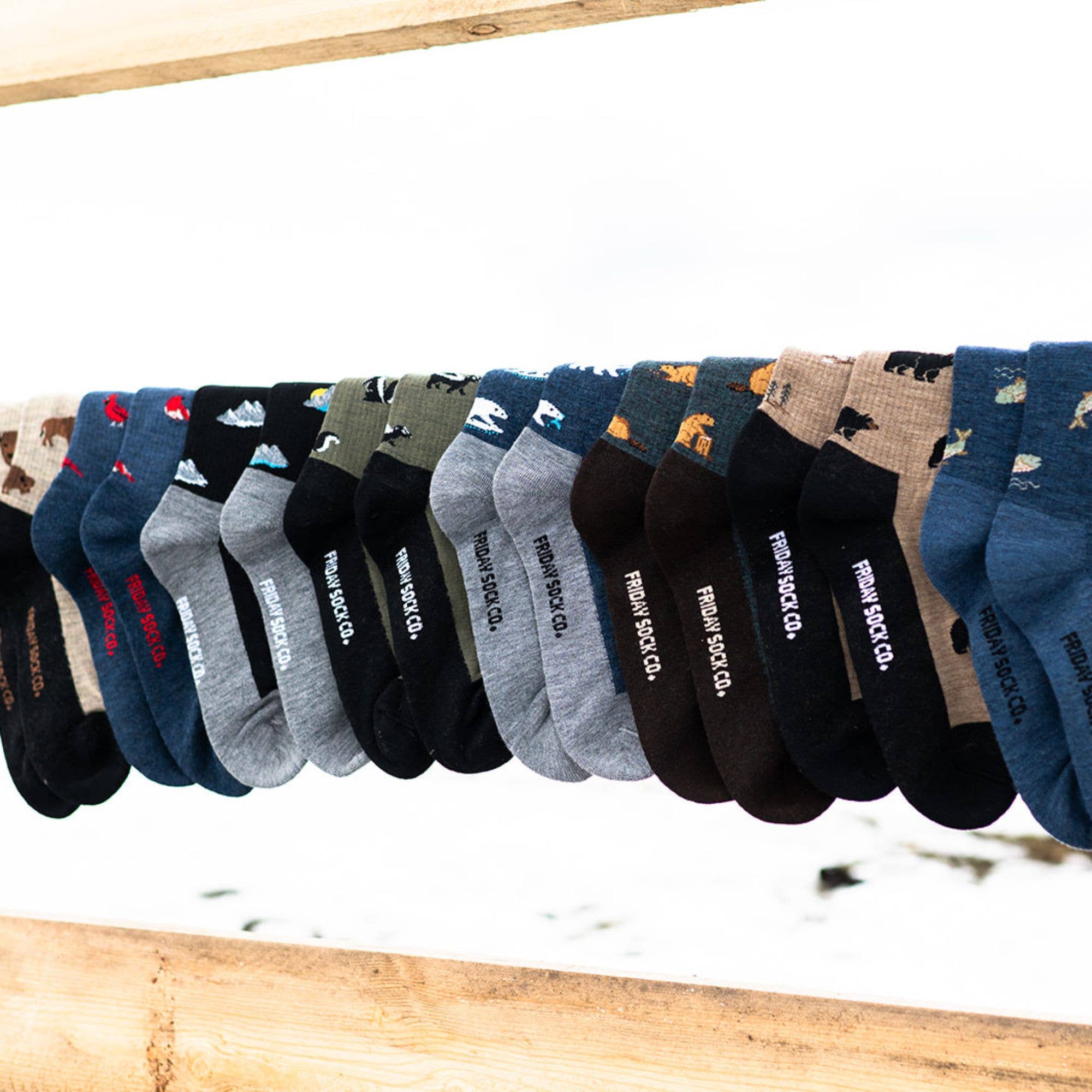 Friday Sock Co. - Chaussettes en laine mérinos Cardinal & Robin pour hommes