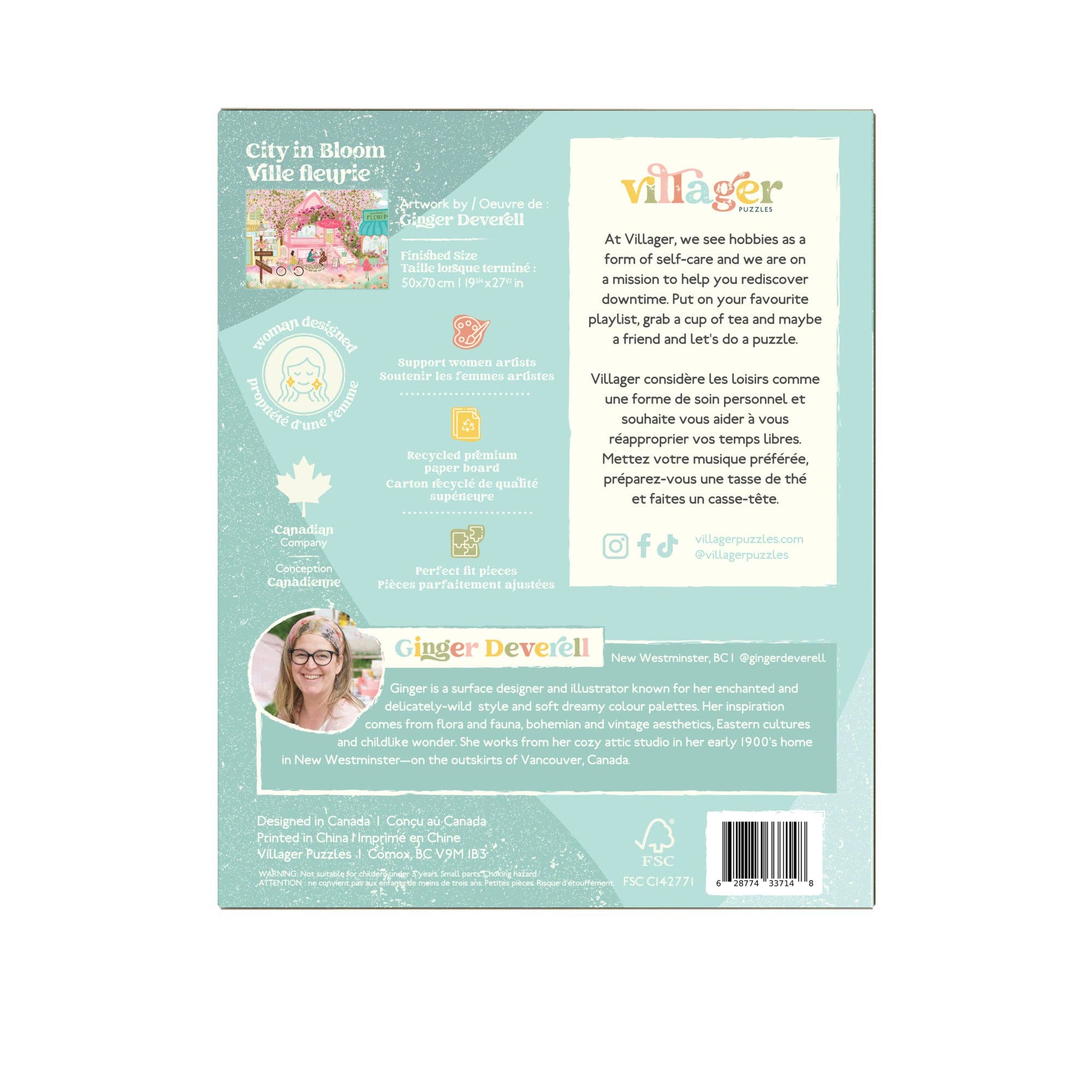 Villager Puzzles - Ville en Fleurs | Puzzle de 1000 pièces | Conçu au Canada