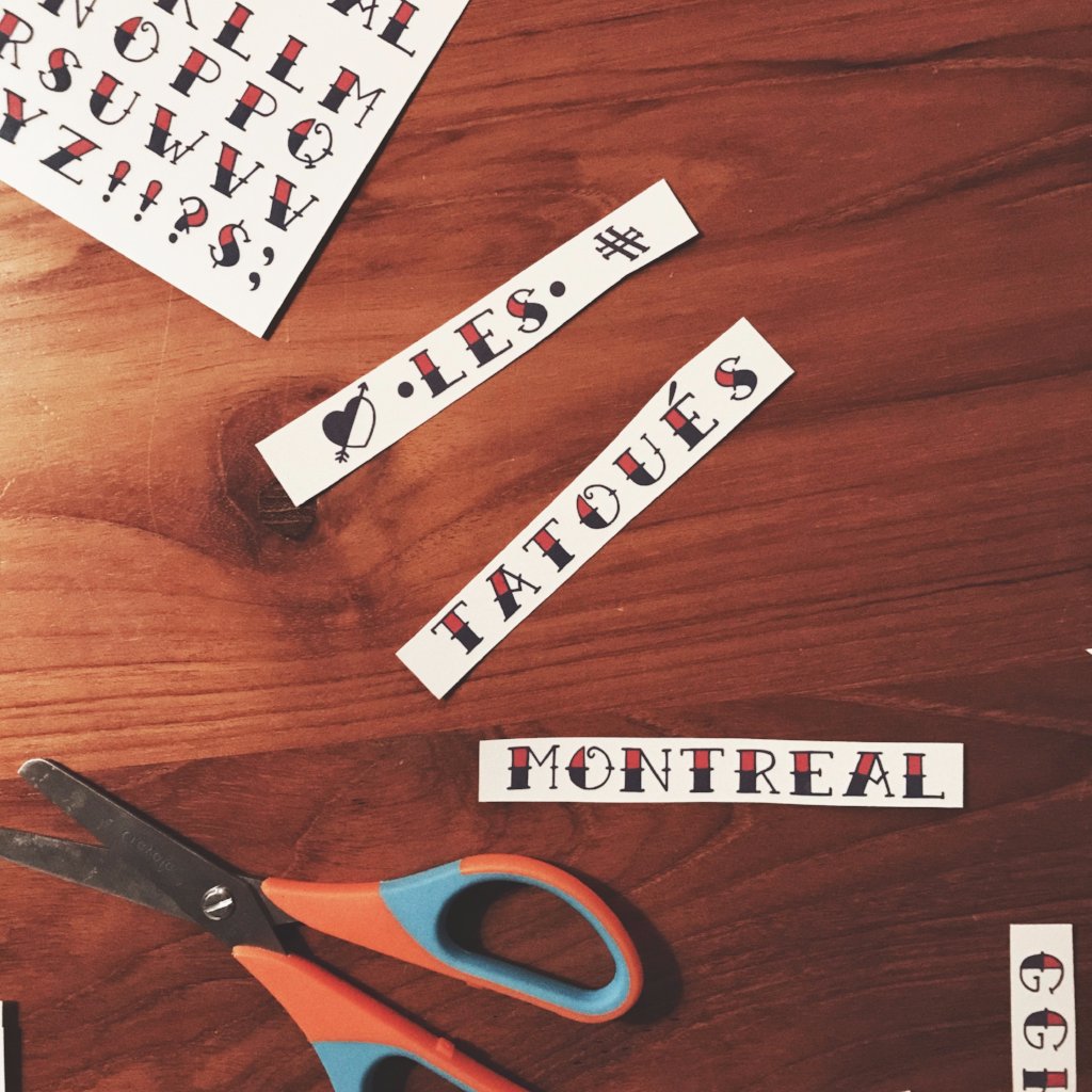 Tatouage temporaire lettres à découper